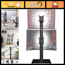Dual Monitor Stand - Adjustable Vertical Stack for 13-34