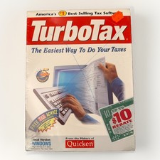 Vintage 1994 Quicken Turbo Tax Software Windows 3.5 inch diskette NIB Sealed picture