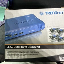 Trendnet TK-407K 4-Port KVM Switch Kit NEW Plug & Play VGA & USB - Only 3 cables picture