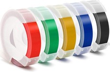 5 Color Label Tapes 3D Embossing Label Maker with 3/8