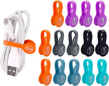 Cable Organizer Clips Silicone Twist Ties Multicolor Pack for Phones, Tablets picture