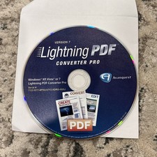 Avanquest Lightning PDF Converter Pro Version 7 Windows XP Vista 7 Software CD picture