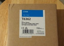 09-2019 NEW EPSON T6362 Cyan Ink 700ml for Stylus Pro 7890/7900/9890/9900 picture