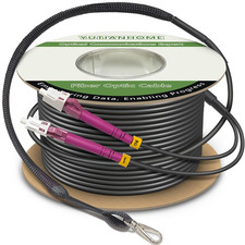 250Ft/75M Od-5Mm Industrial TPU OM4 Fiber LC to LC Outdoor Armored Fiber Patch C picture
