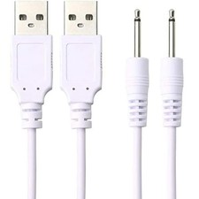 2 Pack 2.5mm Vibrating Massager Charger Replacement 3 feet (36 inches), White  picture