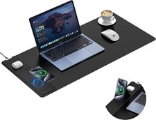 TopMade 4-in-1 Mouse Pad with 15W Wireless Charging, Foldable Phone Holder, 3... picture