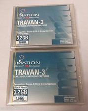 (2) IMATION 3M TRAVAN-3 CARTRIDGE 3.2 GB COMPRESSED NEW SEALED picture