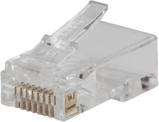 VDV826-702 Pass-Thru Modular Data Plug, RJ45 CAT5E, Gold Plated, Pass through Co picture