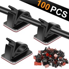 100Pcs Cable Clips Self-Adhesive Cord Wire Holder Management Organizer Clamp picture