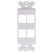 PANDUIT NK4RMFWH NETKEY SERIES FACEPLATE INSERT, 1-GANG, 4-PORT, WHITE picture