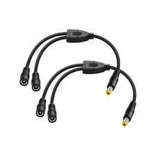 DC 5.5x2.5mm 1 to 2 Female Power Supply Splitter Cord 30CM, Y Splitter Adapte... picture