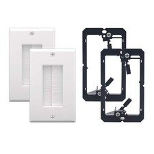 Brush Wall Plate Cable Pass Through with Bracket, Decorator Cover for Low Vol... picture