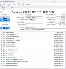 Samsung 990 PRO (1TB) PCle 4.0 NVMe Solid State Drive SSD LOW Hours 100% Health picture