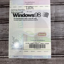 Microsoft Windows 98 Getting Started IBM SEALED Product Key OEM COA picture