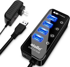 Compact 4-Port USB 3.0 Hub with Individual On/Off Switches for Easy Control picture