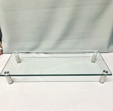 Monoprice Multimedia Desktop Monitor Stand - Clear Glass, Large 22” X 9.4” picture