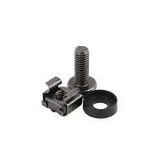 50/100 Pack M6 x 16mm Rack Mount Cage Nuts, Screws & M6×16MM, Black picture