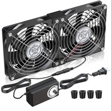 Dual 120mm/240mm Computer Fan Set with AC to DC Power Supply & Speed Controller picture