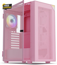 AL800 Mid Tower ATX PC Computer Case - Door Opening Design Tempered Glass picture