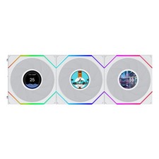Lian Li UNI FAN TL LCD Flex 120mm Reverse Blade ARGB Fan 3pcs White 12RTLLCD1F3W picture