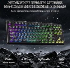 Attack Shark X87ULTRA Wired/Wireless Illuminated Keyboard, Carbon Fiber picture