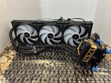 FW360 Black CPU AIO Triple Fan Cooler With Digital Screen FWx24 LGA 1700 Grade A picture
