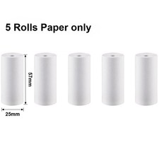 Thermal Photo Printer Mini Print Pod Printer+1 Roll Labels, White/Pink picture