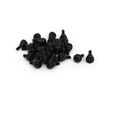 Computer PC Case Metal Flat Head Knurled Thumb Screw M3.5x6mm Black 30pcs picture