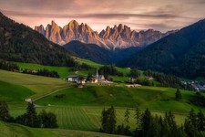 Landscape santa magdalena italy village field mountains Custom Gaming Mat Desk picture