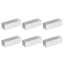 6Pack 50x15x15mm Aluminum Heatsink Electronics Cooler for MOS IC Chip Silver picture