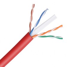 CAT6A Ethernet Cable 750MHz Riser CMR 10G 23 AWG BARE COPPER Wire Red - 1000FT picture