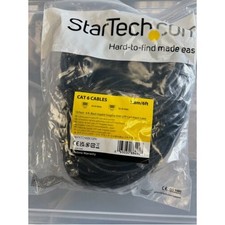 Startech N6PATCH20BK 20FT BLACK CAT6 ETHERNET CABLE SNAGLESS RJ45 UTP PATCH CABL picture