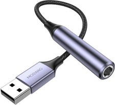 MOSWAG USB to 1/4 Jack Audio Adapter, 6.35mm 10 Inch/25 CM, Black  picture