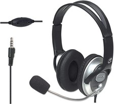 MANHATTAN Wired Stereo Headset with Mic, 3.5 mm Plug, 8 ft Cable picture