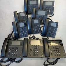 Polycom VVX 250 + VVX450 Lot of 10 IP Phones Speakerphone PoE Ethernet Black picture