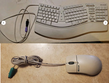 Vintage Microsoft KU-0045 X06-19331 Natural Keyboard + Intellimouse 1.1 ps2 &USB picture