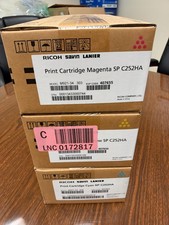 Genuine Set of 3 Ricoh MAGENTA CYAN YELLOW Toner Cartridge C252HA  SP C252HA NEW picture