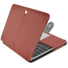MOSISO PU Leather Case Compatible with MacBook 12 inch 12 Inches, Brown picture