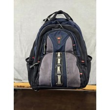 SwissGear Wenger Laptop Backpack Navy Blue Grey SwissGuard Padded Travel Bag picture