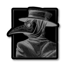 Plague Doctor Sticker, Vintage Blackout Spooky Decal For Laptop & Indoor Use picture