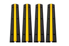 4 Pack of 1-Channel Rubber Cable Protector Ramps 22046Lbs Cable Wire Cord Cover picture