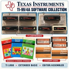 TI-99/4A Software Lot 7 Cartridges LOGO Extended BASIC Editor Assembler Disks... picture