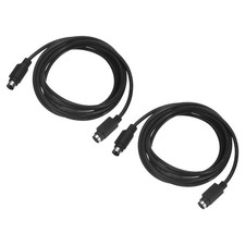 2Pcs PS/2 Mouse and Keyboard Cable 6P 6.56 Feet Male to Female Black picture
