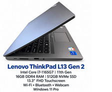Lenovo ThinkPad L13 Gen 2 i7-1165G7 Touch 16GB DDR4 512GB NVMe Wifi BT Cam W11P picture