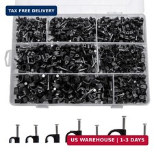700 Pcs Cable Clips with Steel Nails, Nail in Cable Clips, Black 4/5/6/8/10mm Ca picture
