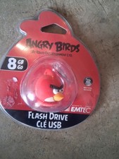 NEW Sealed ANGRY BIRDS 8GB Flash Drive CLE USB Flash Drive EMTEC Red Bird New. picture