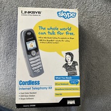 Linksys CIT200 Cordless Skype Phone with Handset & Charging Base Tested Working  picture