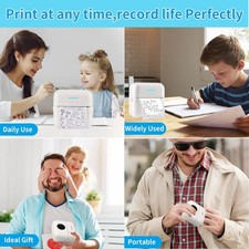 HuiJuKeJi Mini Sticker Printer Bluetooth Smart Pocket Inkless Thermal -  White picture