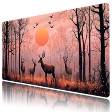 Autumn Forest Wildlife Deer Mouse Desk Pad for Keyboard Desk Mat 31.5x15.7 inch picture