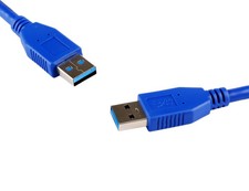New USB 3.0 Male to Male Cable Cord for Data Transfer Hard Drive Blue 2FT picture